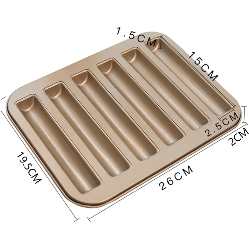 Biscuit Stick Baking Tray Carbon Steel Breadstick Biscotti Ladyfinger Small Muffin Cupcake Tin Tray