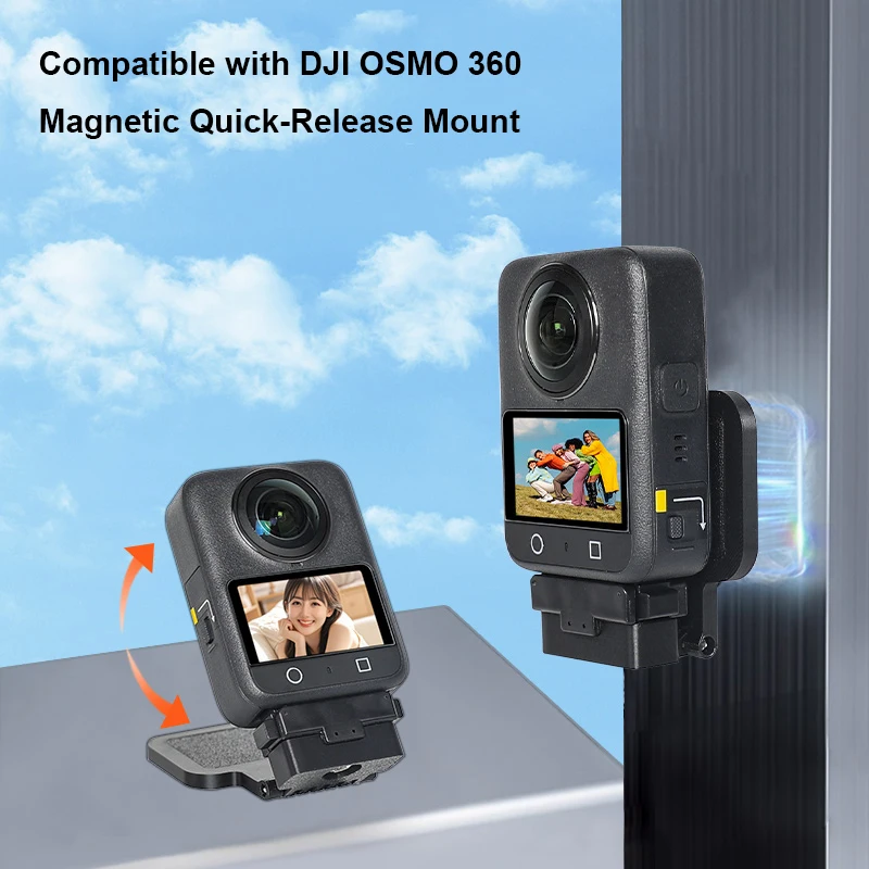 

Quick-reslease Foldable Mount Adapter For dji OSMO 360 180° Adjustable & Shock-Absorbent Magnetic Bracket Desktop Stand Base