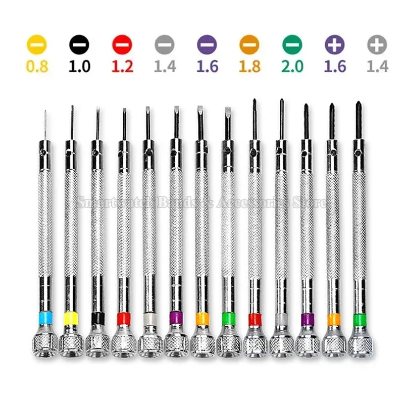 13Pcs 0.6-2.0mm Screwdriver Set Professional Watchmaker Watch Repair Tools Flat Head Screwdriver Kit Watch Repair Tool Accessory