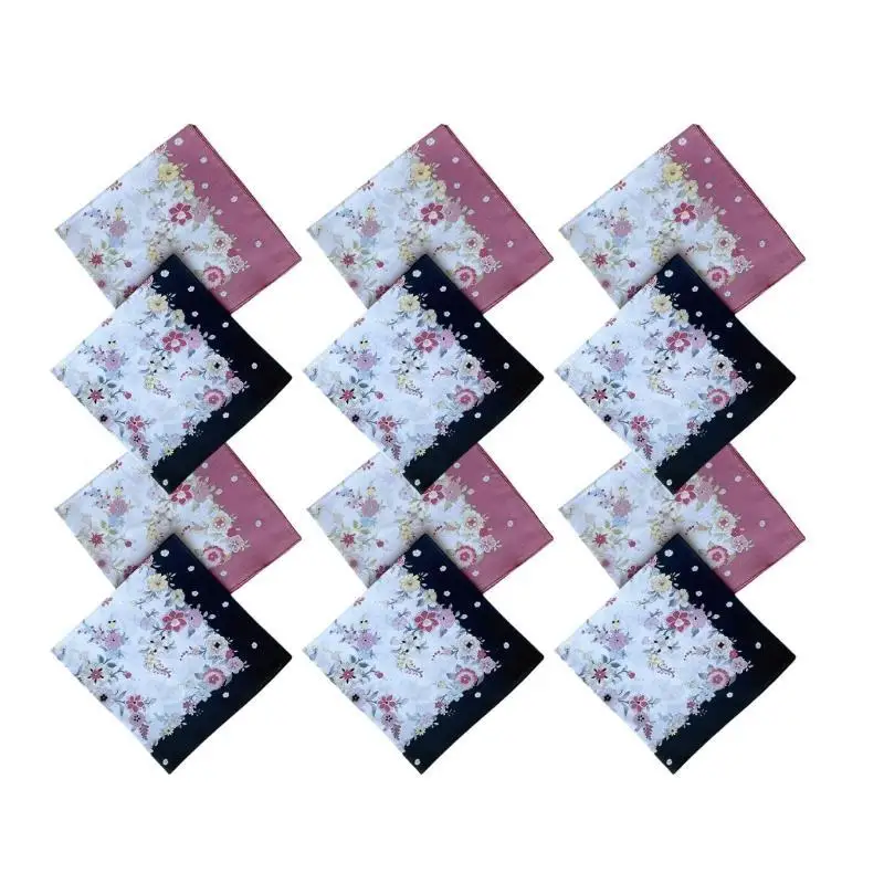 39BD Vintage Flower Handkerchief Bộ cho tất cả các tuổi Bandanas Bandanas Facecloth War