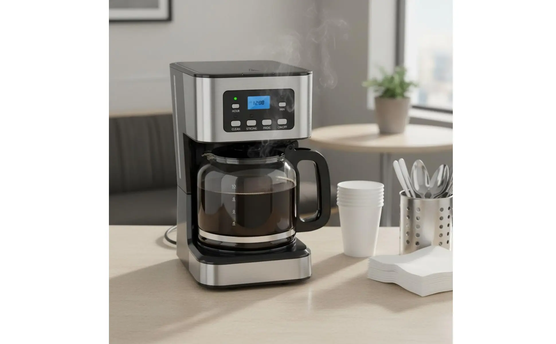 Automatic Pour-over Coffee Machine 24-Hour Timer Programmable Coffee Machine Kitchen Appliance Keep Warm 950W High Power