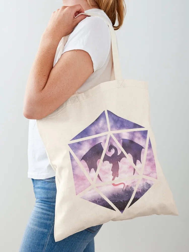 

Purple Sky Dragon D20 Tote Bag tote bag woman Canvas hand bag tote men