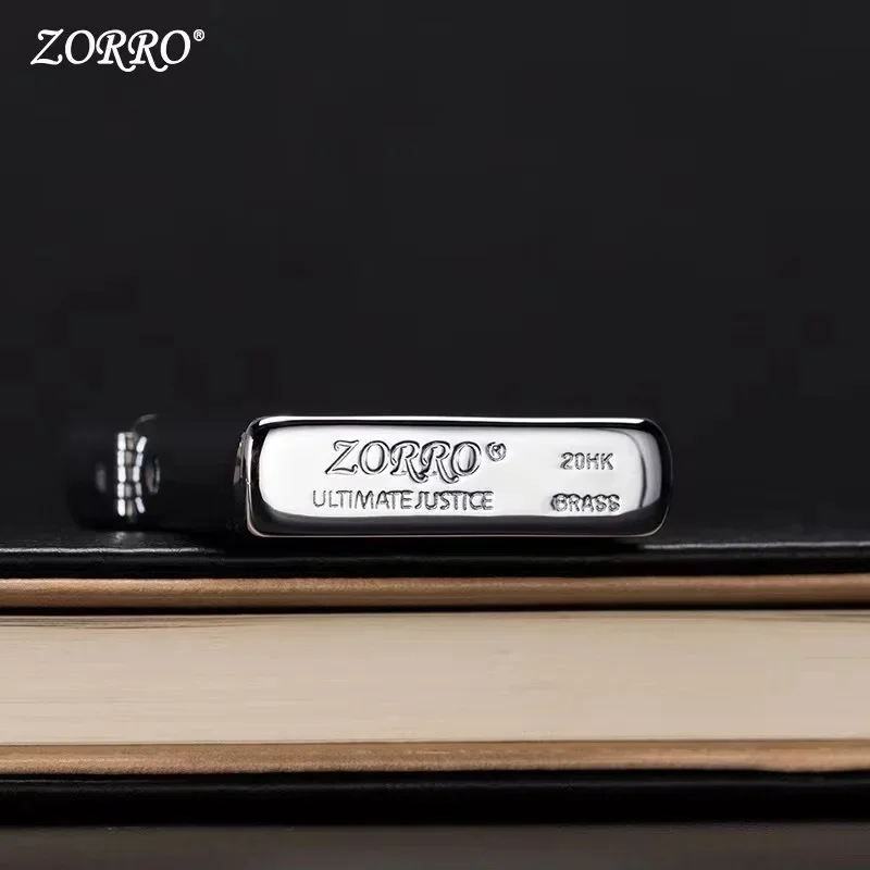 ZORRO Original Kerosene Lighter Retro Creative Pure Copper Shell Windproof Brass Cigarette Gasoline Engine Smoking Accessories