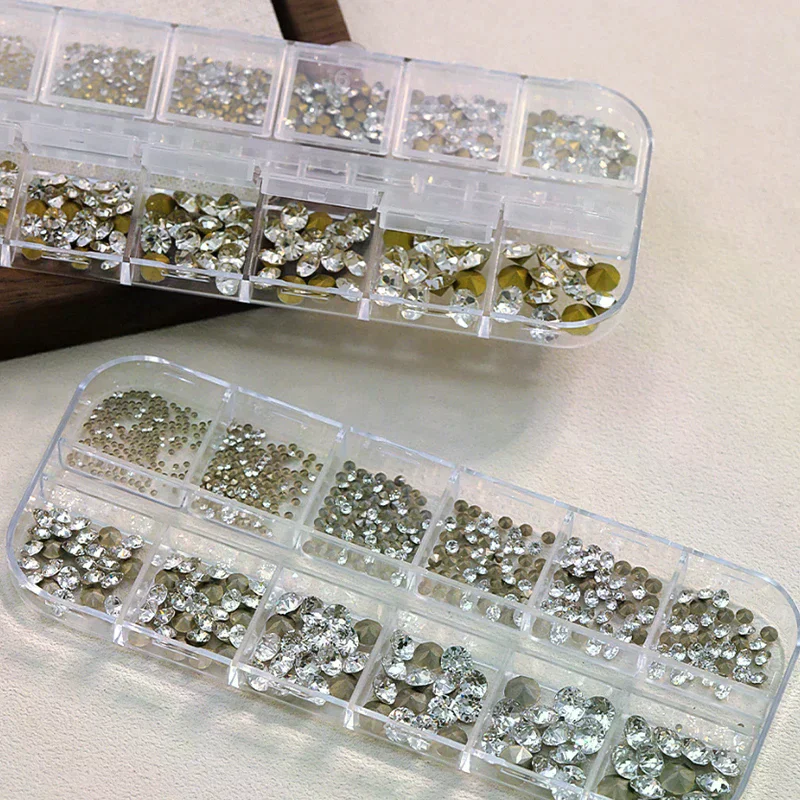 12 شبكة مختلطة مسمار صغير أحجار الراين أسفل حاد سوبر فلاش مسمار الفن كريستال الديكور الأحجار الكريمة مانيكير تلميح ثلاثية الأبعاد #5