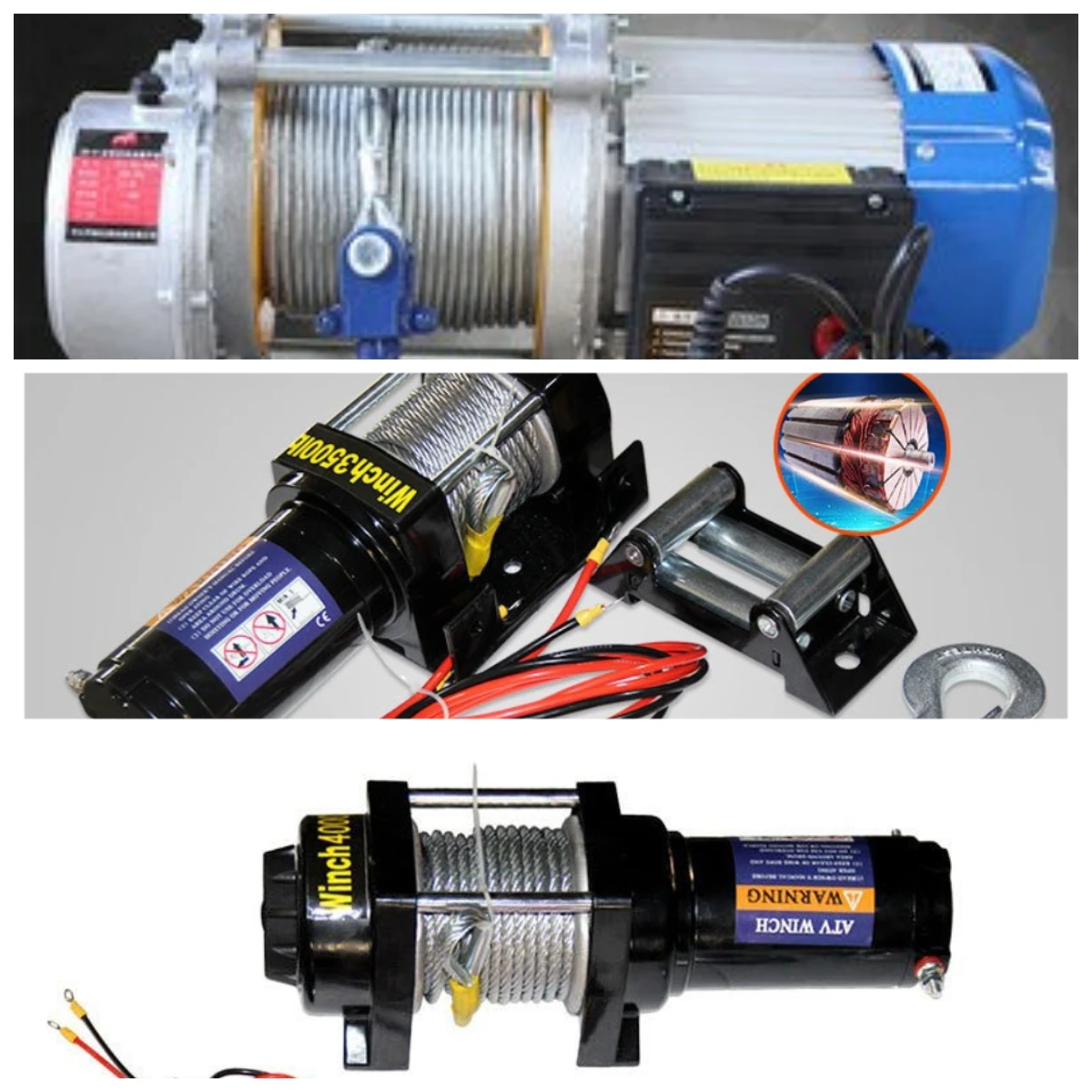 Car Winch 12v24v Winch Off-road Vehicle Self-rescue Wire Rope Tractor Trailer Vehicle Electric Winch