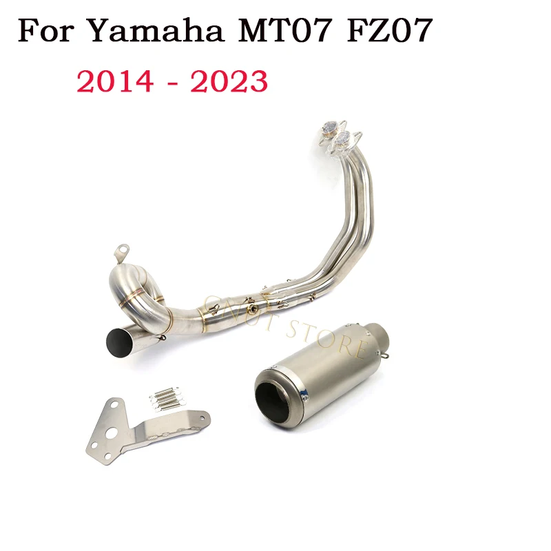 For Yamaha YZF MT07 FZ07 FZ-07 MT-07 FZ  07 Muffler XSR700 Motorcycle Exhaust Slip On full System Front Pipe 2014 - 2023