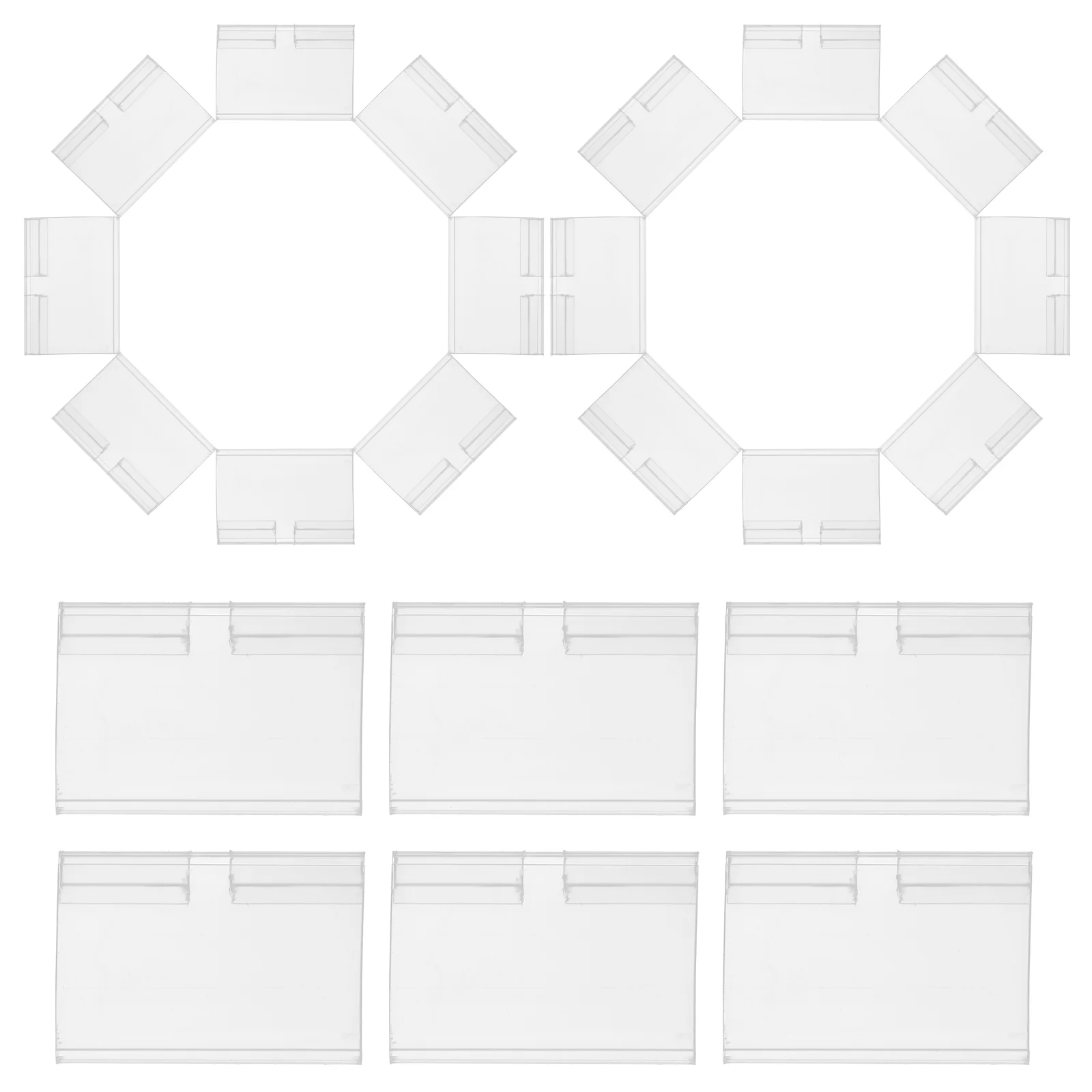 50 Pcs Label Plastic Sign Holders Stand Display Shelf Magnetic Price Convenient Tags Signs