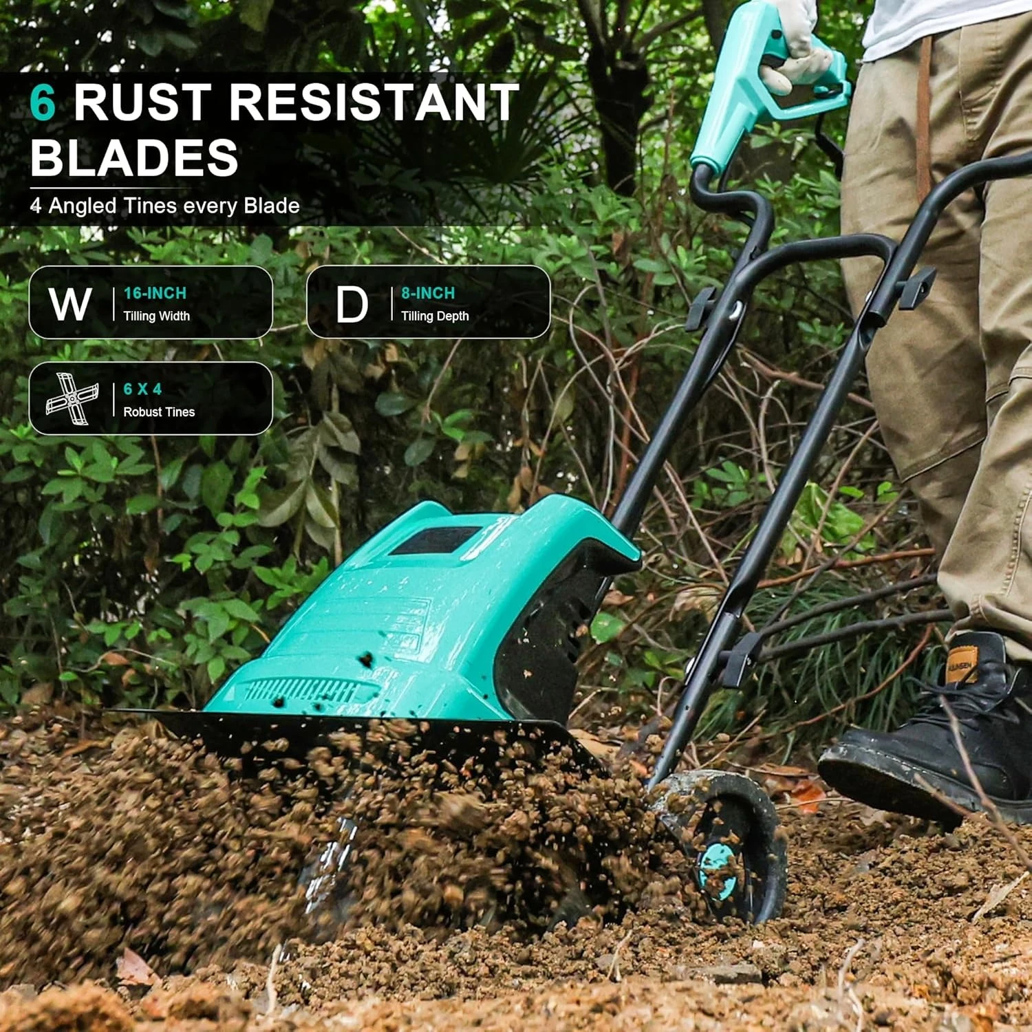 

Роторная фреза 13,5 А для сада, проводная электрическая фреза, садовый электрический культиватор, глубина 8 дюймов, ширина 16 дюймов, фреза-горячая распродажа