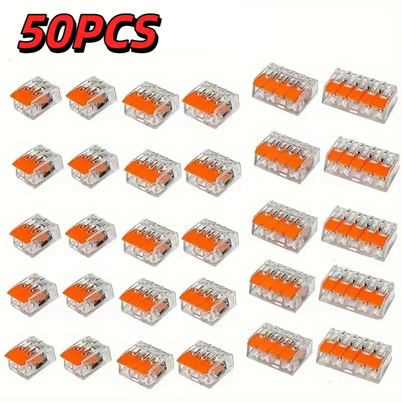 10-50PCS Electrical Cable Connectors 2/3/4/5 Port Lever Wire Connector Quick Splice Electrical Wire Terminal 32A 450V 0.15-4mm