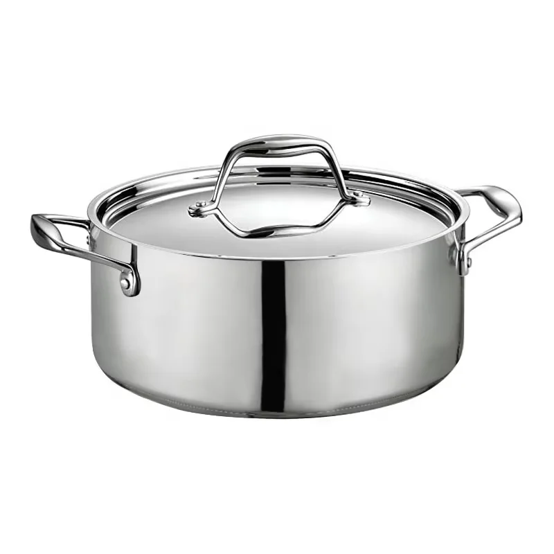 Kitchenware Gourmet Stainless Steel Induction - Prepare Triple Layer Covered Dutch Oven, 5 Off Casserole Cooking Pot Induction