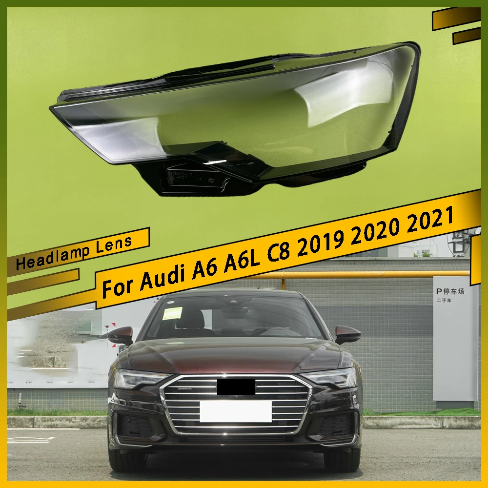 

For Audi A6 A6L C8 2019 2020 2021 Headlamp Transparent Cover Headlight Shell Lampshade Case Plexiglass Replace Original Lens