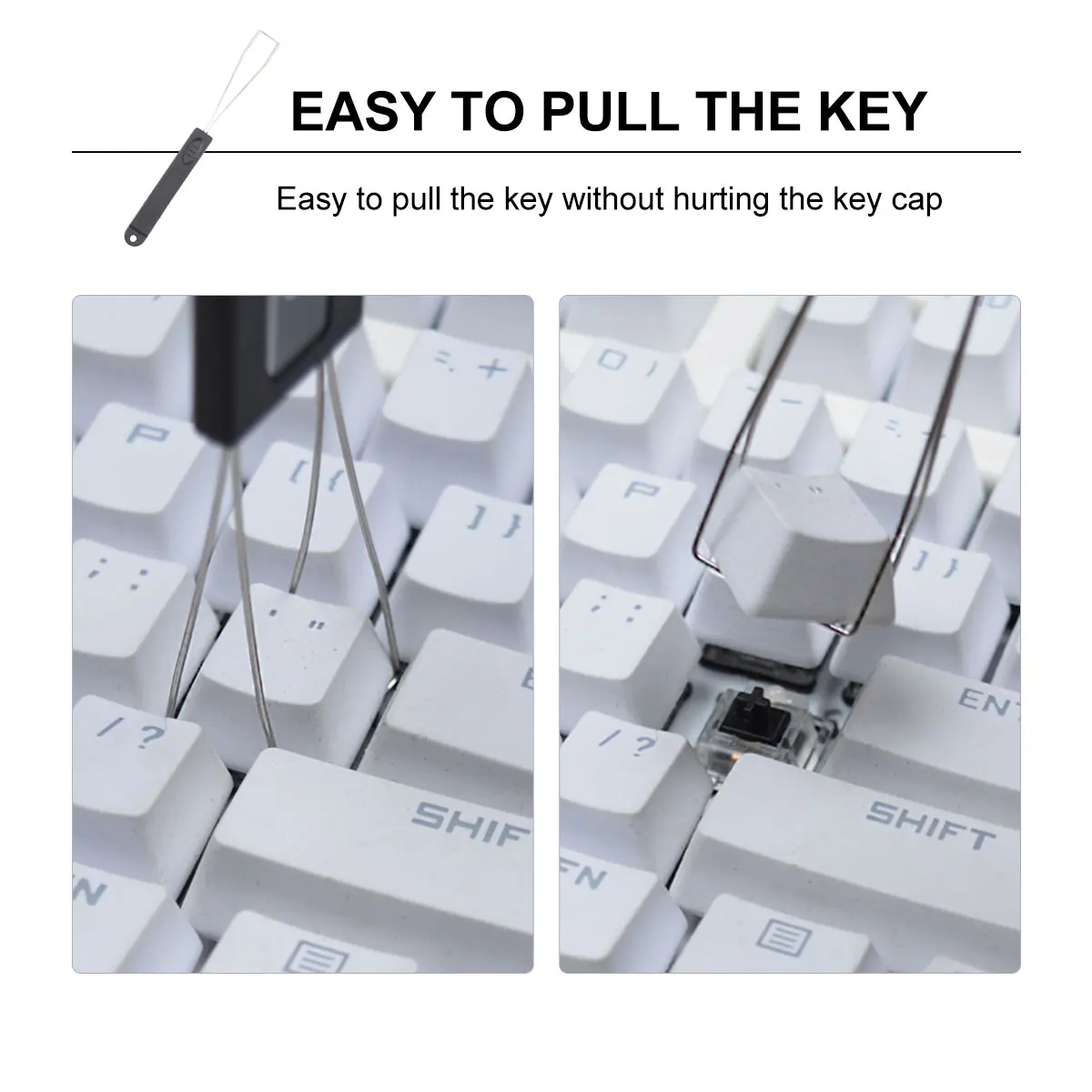 

2Pcs Keyboard Puller Key Cleaning Device Lightweight Portable Computer Accessories Black Color Dust Removal Tool