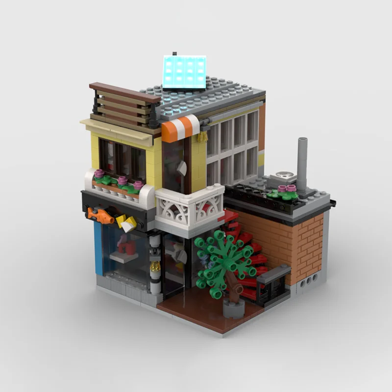 【613 sztuk】 Brytyjski sklep z rybami i frytkami MOC Niestandardowe klocki, wysokiej jakości zestaw dla dorosłych kolekcjonerów i ekspozycji