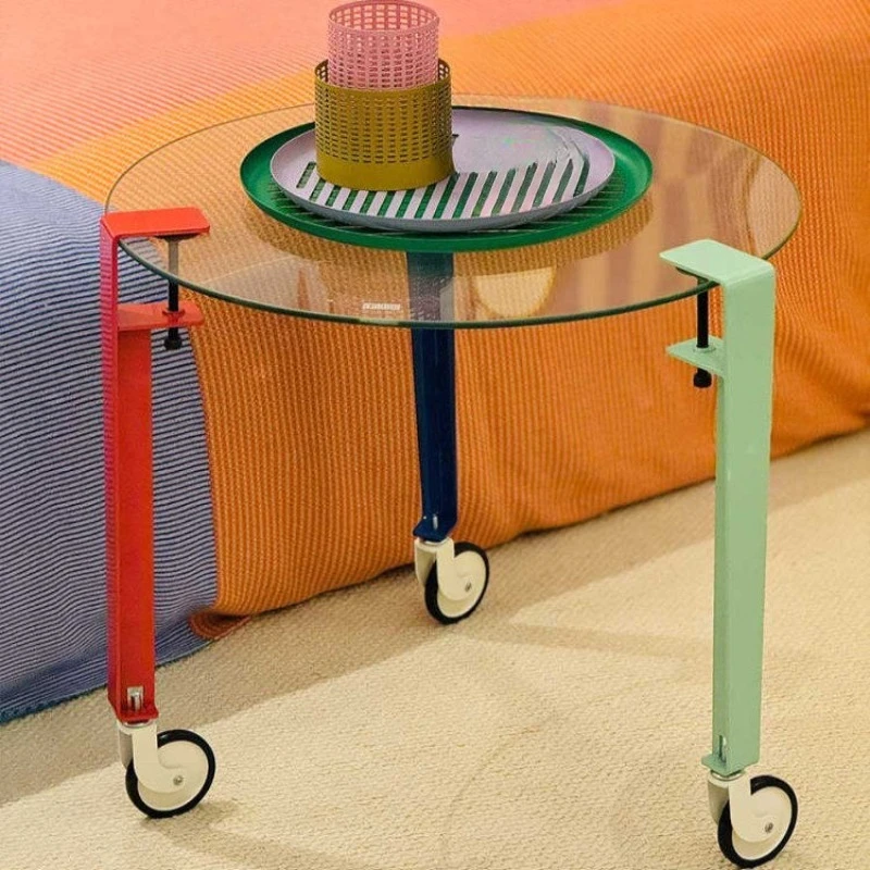 No - Drill Colorful Table Feet With Wheels Double Soft Pad Anti - Slip Stand For Coffee Table Side Table Floor Protection Mat