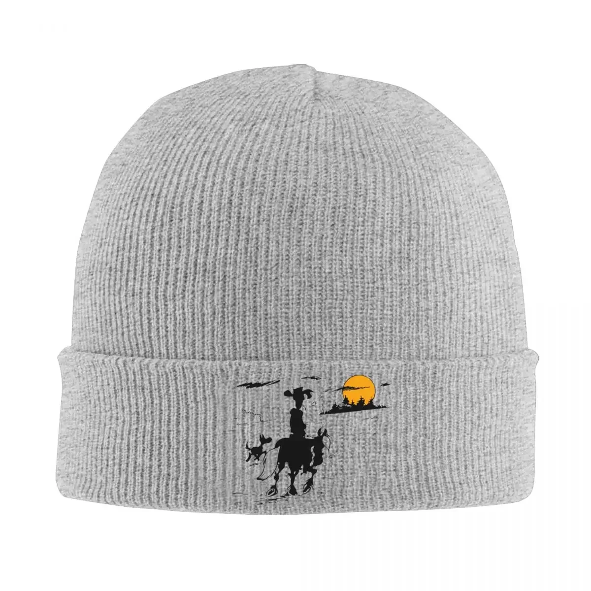 Jolly Jumper And Rantanpl Lucky Luke Knitted Caps for Women Men Beanies Autumn Winter Hat Acrylic Rantanplan Warm Cap