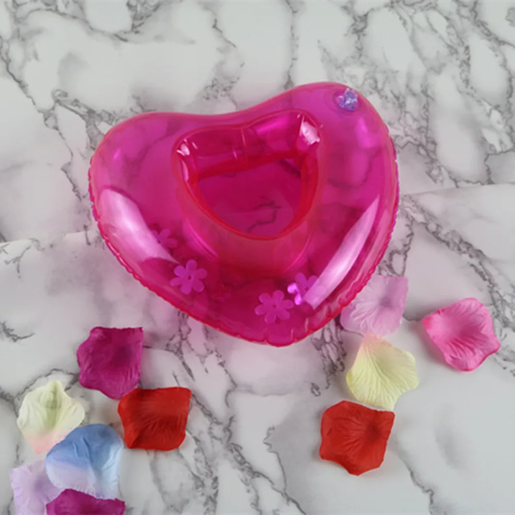 4 pçs amor flutua bebidas infláveis coração suportes piscina copo decorações de festa bebidas