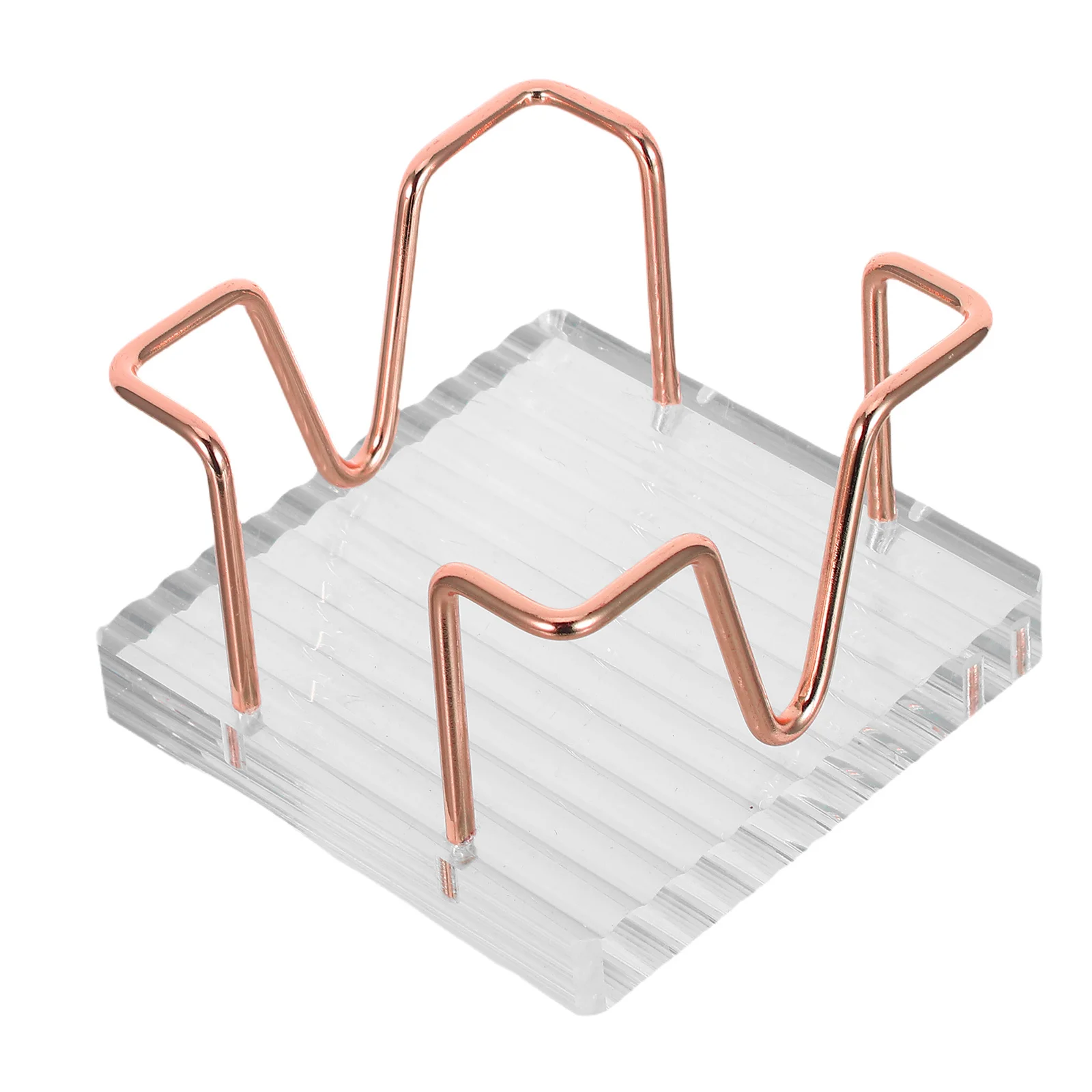 

1pcs Acrylic Notepad Holder With Metal Wire Organizer Desktop Note Pad Dispenser Business Card Stand Office Supplies Storage