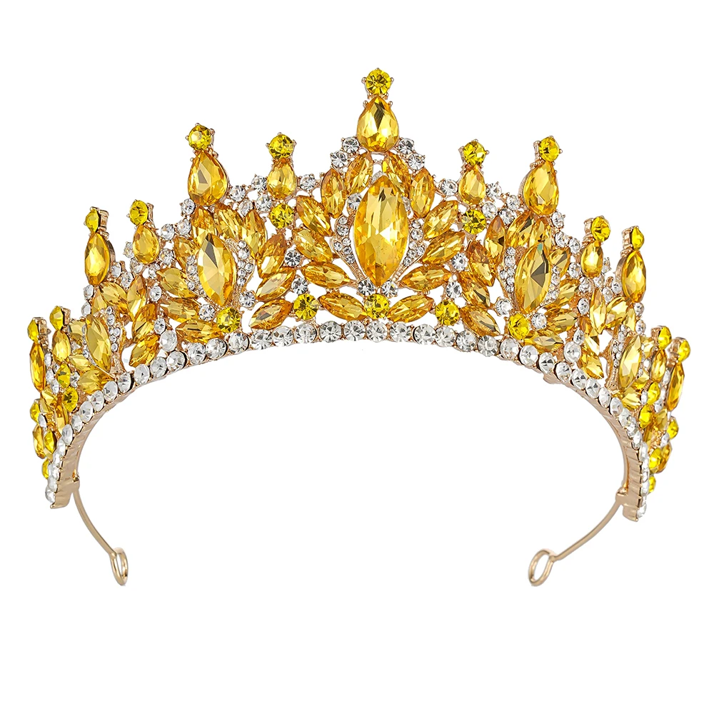فاخر كريستال الماس تاج تيارا الزفاف مأدبة عقال للرأس على شكل تاج إكسسوارات الشعر مجوهرات اكسسوارات الملكة تيارا