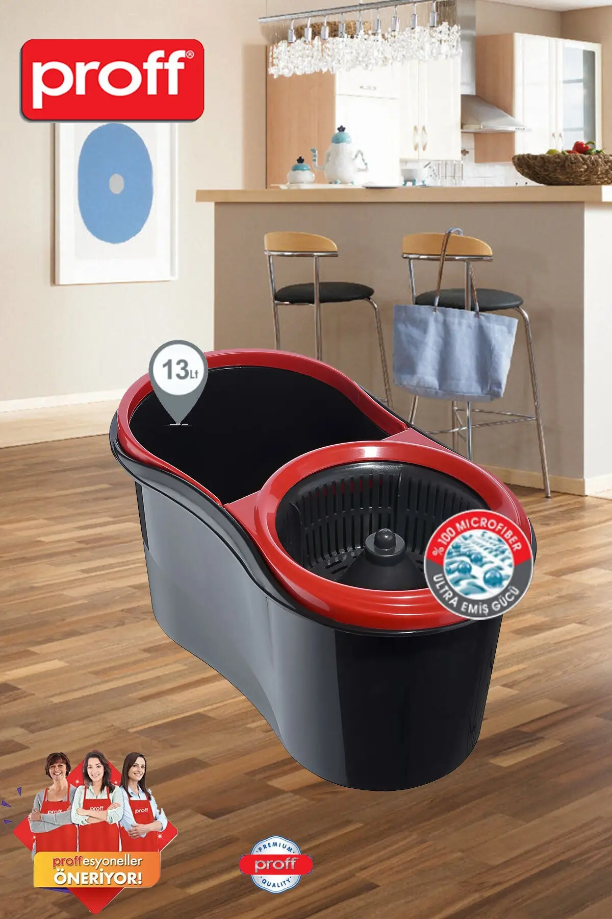 Set Pembersih Bertudung Dapat Dibalik Bintang Turbo 13 Lt Pel Pembersih Tempat Kerja Rumah Dapur Pel Sikat Deterjen Mengilap