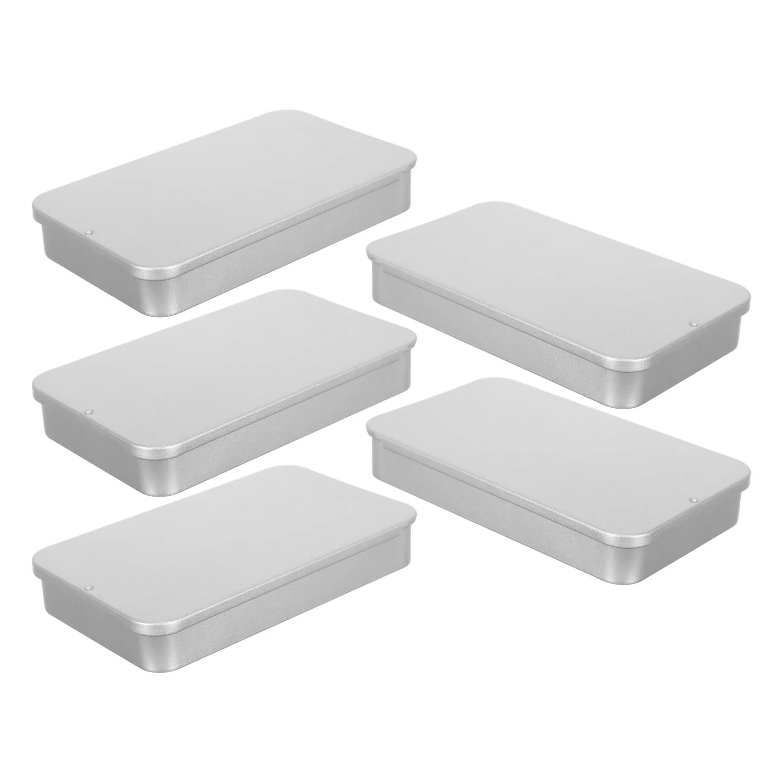 

5Pcs Sliding Cover Push-Pull Metal Tin Box 11x6.6x1.6cm Rectangular Storage Container Mini Portable Perfume Holder Balm Jewelry