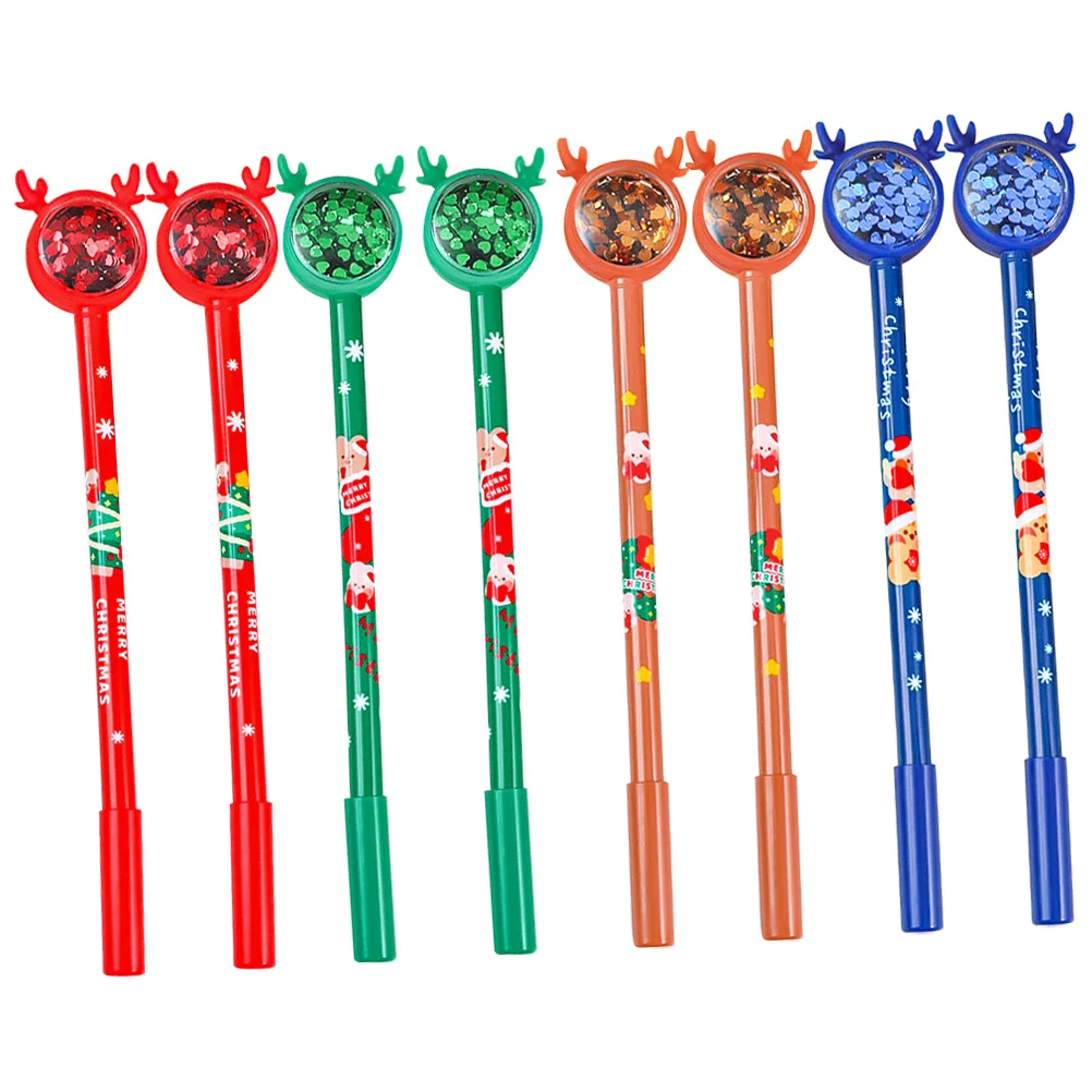 

8Pcs Christmas Tree Gel Pens Cute Plastic Writing Pens for Students Office Smooth Writing Prize Gifts Adorable Stationery