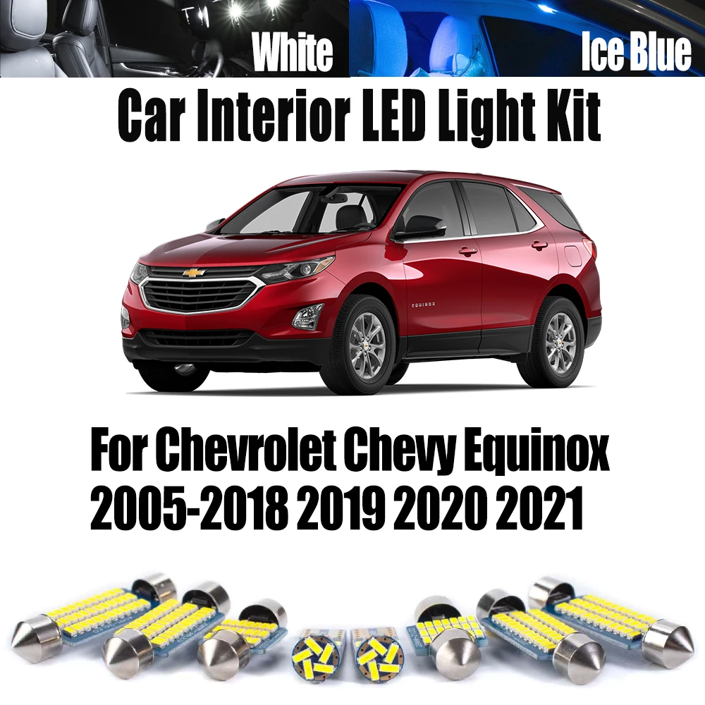 For Chevrolet Chevy Equinox 2005-2018 2019 2020 2021 Canbus No Error Car Reading Bulbs Vehicle LED Interior Dome Map Light Kit