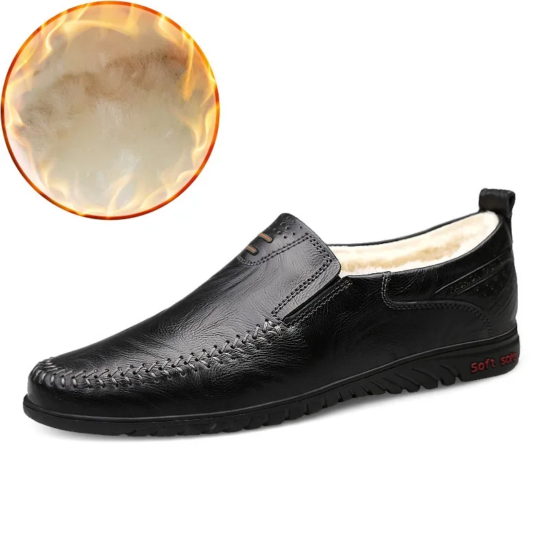 Men\'s Loafers Luxury Genuine Leather Business Casual Shoes Fashion Men Driving Shoes Breathable Slip on Moccasins Footwear 37~47