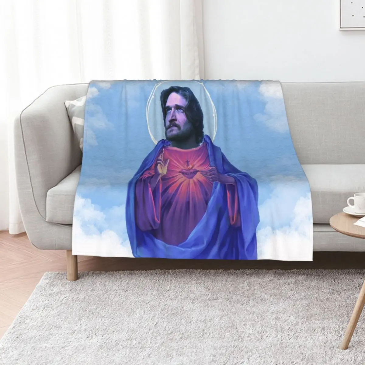 Jesus Bo Throw Blanket Thermal Luxury Thicken warm for winter For Sofa Thin Soft Plaid Travel Blankets