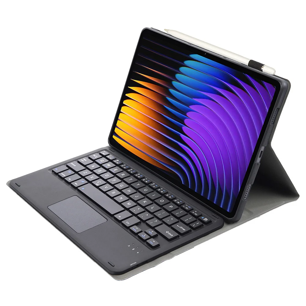 A0N13-A لهاتف Xiaomi Pad 7 Pro / Pad 7 جلد + غطاء تابلت TPU مع لوحة مفاتيح متوافقة مع بلوتوث - أسود