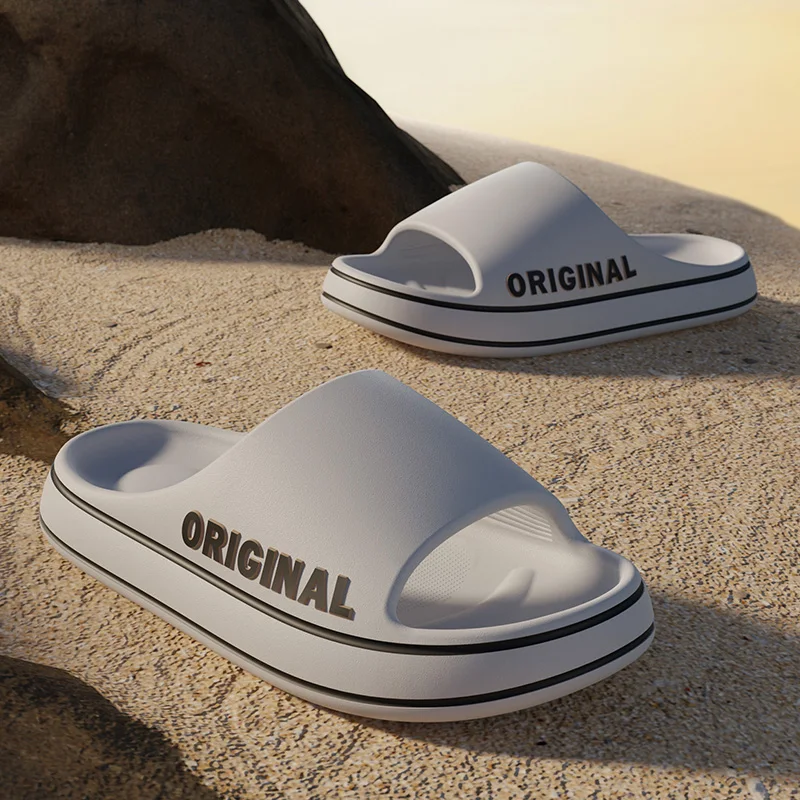 

Men Trend New Summer Slippers EVA Soft Bottom Cloud Slides Light Beach Shoes Male Suitable Indoor and Outdoor