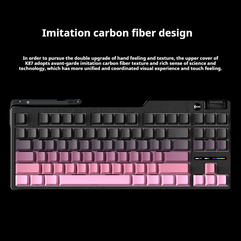 K87 Tri-Mode Gaming Mechanical Keyboard Wired Bluetooth 2.4g Wireless RGB Full Key Hot-Swap Side-Printed Ergonomic Keyboard
