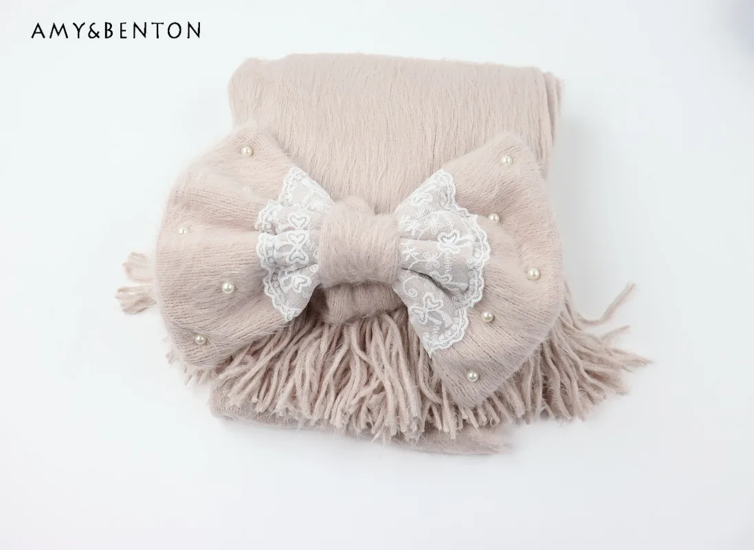 

Sweet Cute Bow Detachable Lolita Scarf Women Autumn Winter New Japanese Original Style Kawaii Girl Super Soft Thick Scarf Female