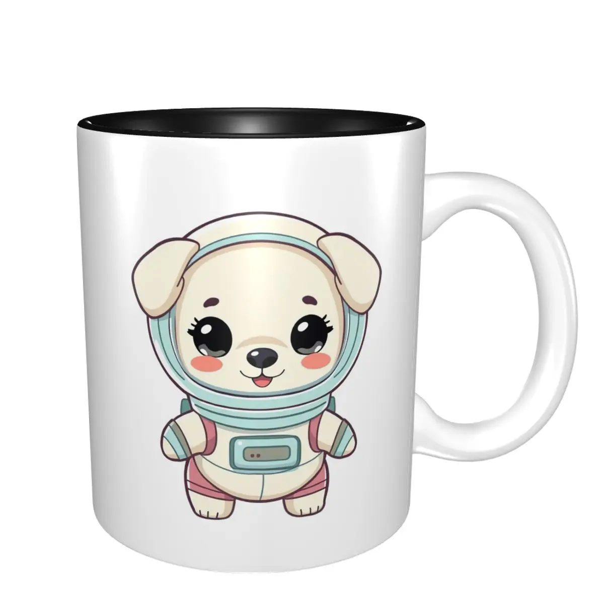 Cute Astronaut Puppy Kawaii Space Dog Cartoon Mug Funny Ceramic Coffee Cups Tea Mugs Milk Cup Drinkware Gifts for Woman Man