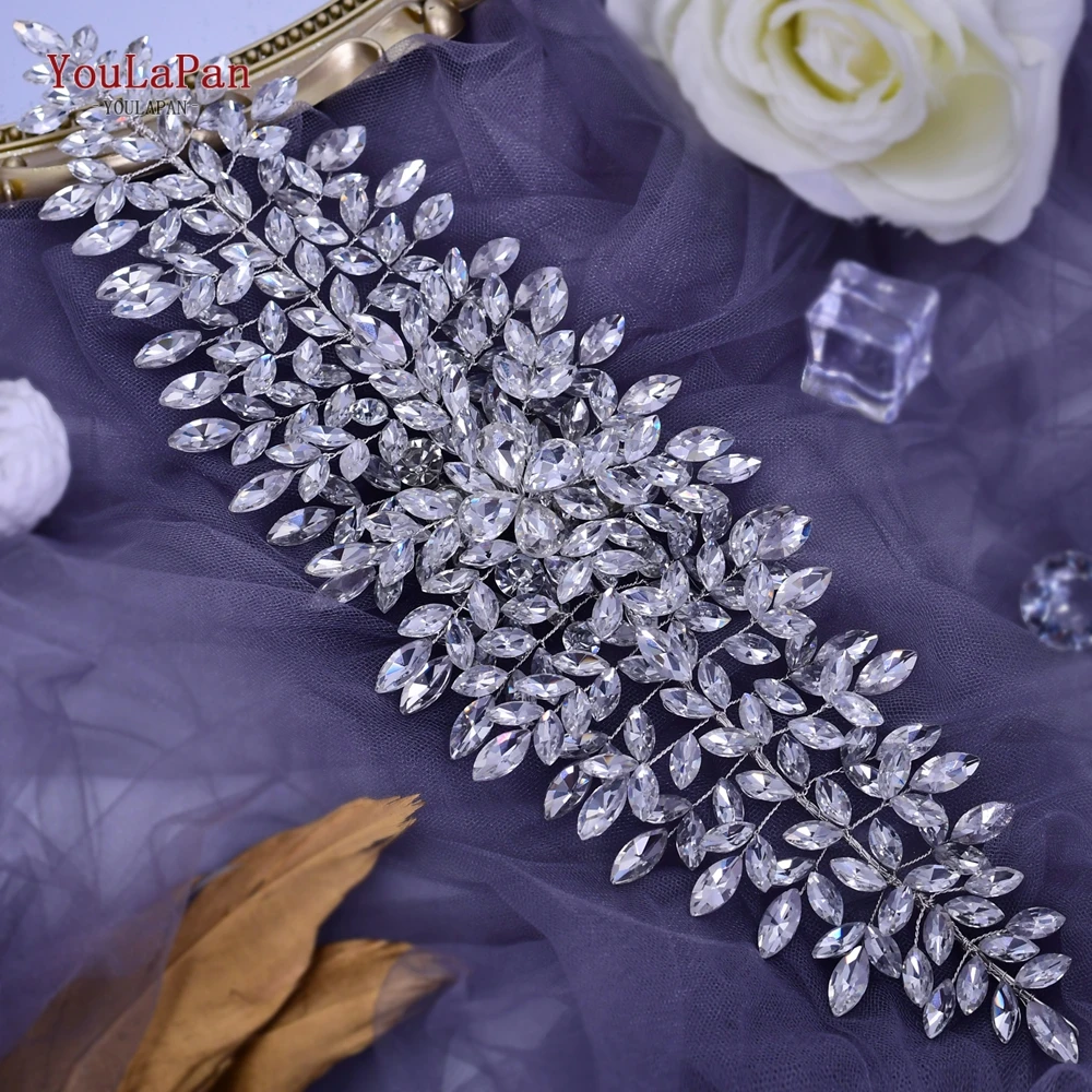 YouLaPan Bride high-end Luxury Belt Wedding Dress Sparkly Rhinestone Sash Evening Dress Belt And Dress Accessories SH416