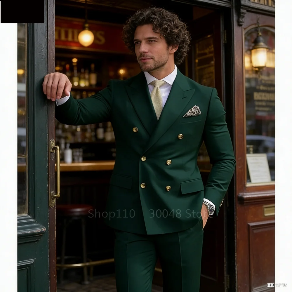 

Smart Casual Wedding Men's Suits Slim Fit Tuxedo Blazer Set 2 Piece Formal Business Suit for Groom with Blazer And Pants