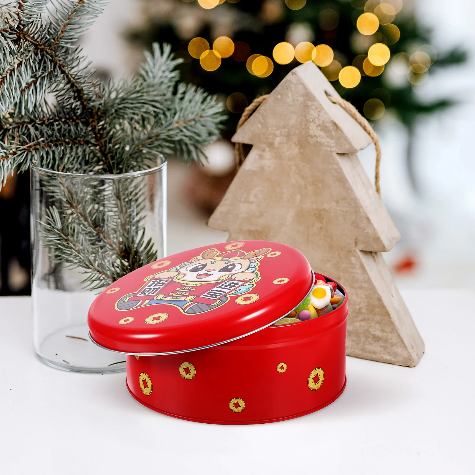 

Cookie Box Biscuits Holiday Tin Festival Containers Decorate Jars Tinplate Father Cookies Tins