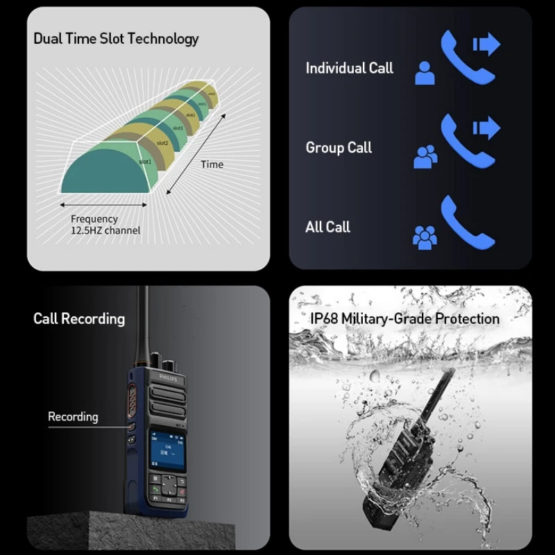 فيليبس DMR-IP68 راديو رقمي ثنائي الاتجاه من الدرجة الاحترافية