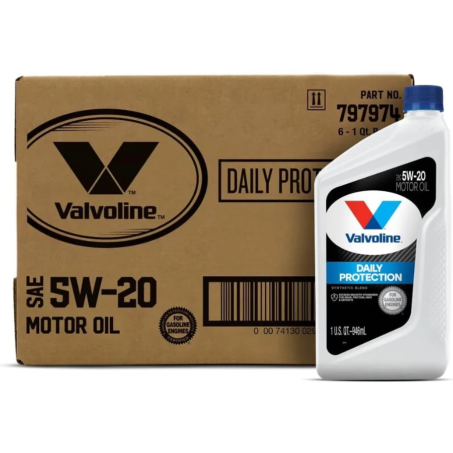 

Daily Protection SAE 5W20 Synthetic Blend Motor Oil 1 QT Case of 6 for Optimal Engine Performance and LongTerm Protection in Hi
