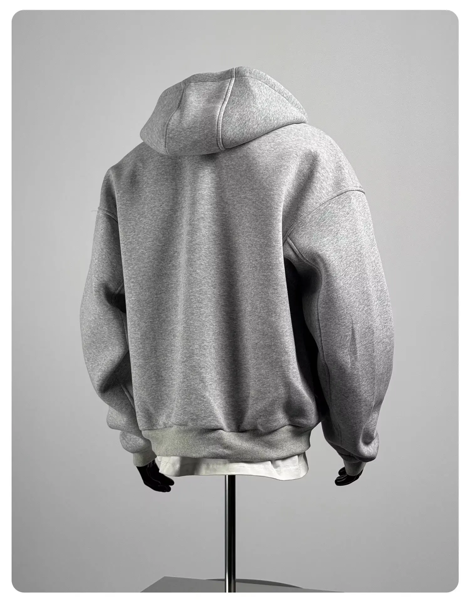 Heavy-duty American-style Zipper Hooded Sweatshirt for Men Stylish Autumn Gray Cardigan, Loose Casual Versatile Hoodie Jacket