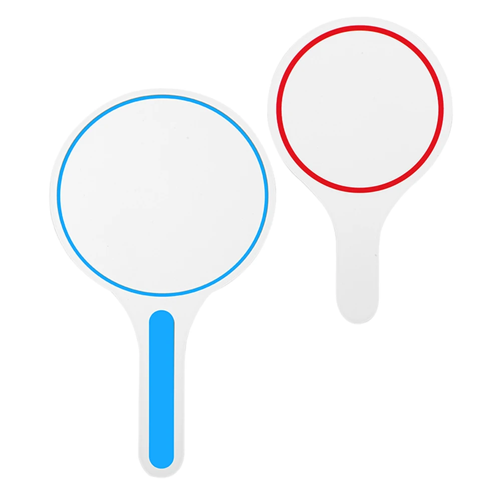 2 pçs 15x25cm vermelho 20x35cm azul pvc único lado seco apagar placar em branco escrita juiz paddle placas para jogos reutilizáveis