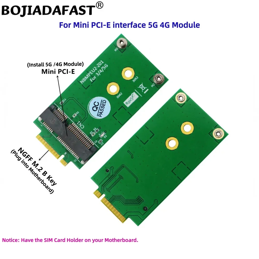 M.2 NGFF Key-B Interface to MPCIe Mini PCI-E Wireless Adapter (Without SIM Card Slot) For 5G 4G 3G LTE Module Modem