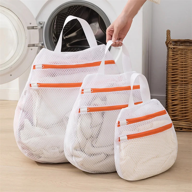 Stereo Laundry Bag New Portable Double Zip Stereo Laundry Bag Reusable Household Laundry Bag Large Capacity Laundry Bag