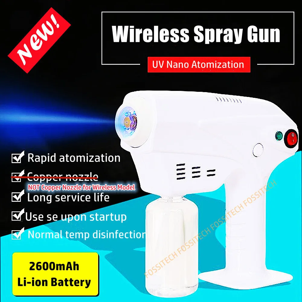 

280ml Wireless UV Blue Ray Nano Spraying Gun 250ml Plug-in Household Car Disinfection Spray Gun Hot Steam Hair Hydration Sprayer