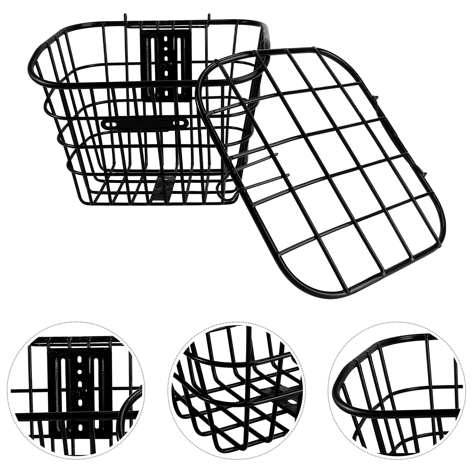 

Wire Car Basket Plain Color Storage Bike Rack Gadget Multipurpose Stainless Steel Corrosion Proof Decorative Practical