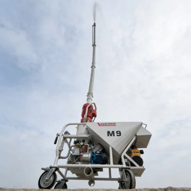 Professional Plaster Spraying Machine with Engine and Pump 220V/380V High Efficiency Cement Mortar Sprayer