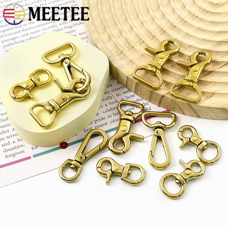 

2/5/10Pcs 10-25mm Brass Metal Buckles for Bag Strap Swivel Lobster Clasp Pet Collar Spring Hook Buckle DIY Hardware Accessories