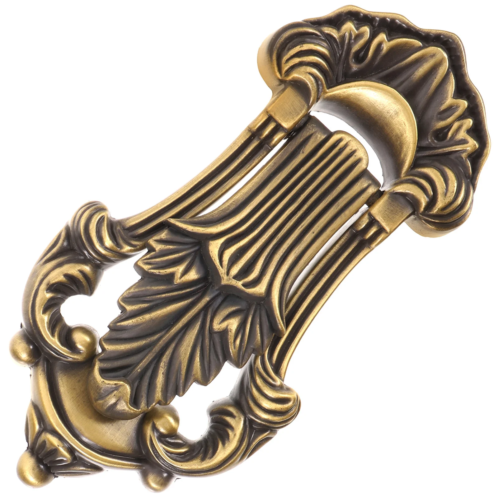 

European Vintage Carved Door Handle Zinc Alloy Durable Rust Resistant Multi Function Door Knocker Cabinet Pull