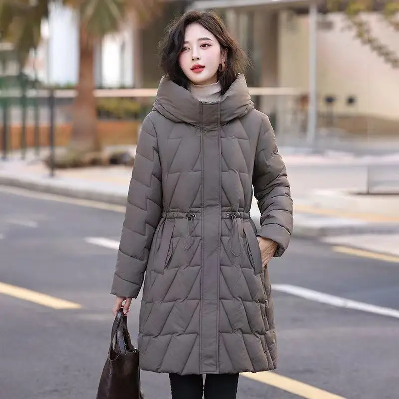 2025 Winter Women Jacket Coats Long Parkas Female Down Cotton Hooded Overcoat Thick Warm Jackets Windproof Casual Student Coat