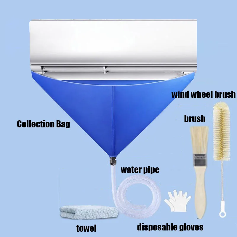 6pcs/set Air Conditioner Cleaning Bag Waterproof Drain for Washing Conditioning Water drain-pipe Ac Cleaning Kit Aircon Cleaner