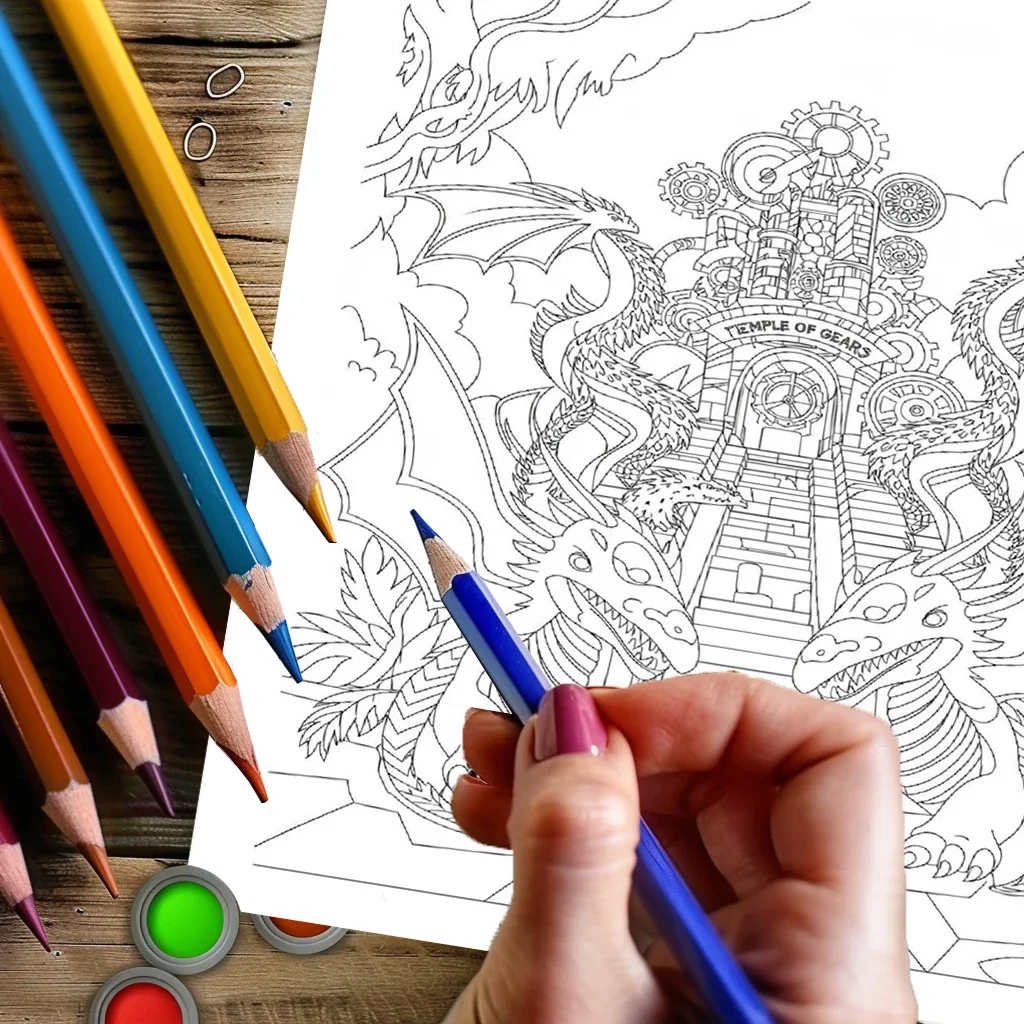28 Pages Steampunk Dragons Coloring Book for Adult | Colouring Book for Stress Relief, Birthday Day Gift, Back to School Supplie
